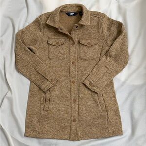 Lands' End Women's Size S Sweater Fleece Utility Jacket- Camel